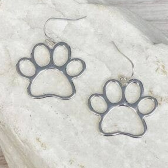 Paw Dangle Earrings Silver NIP - Picture 4 of 5
